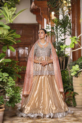 Wahaj M Khan | Nur Festive | Gold Peplum Nur Set