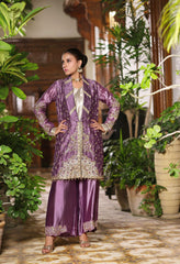 Wahaj M Khan | Nur Festive | Iridescent Orchid Purple Jacket set
