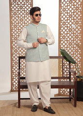 (3 Piece) - Sky Blue Suit with Matching Waistcoat
