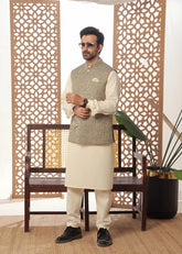 (3 Piece) - Pine Groove Suit with Matching Waistcoat
