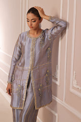 Wahaj M Khan | Banno Formals | PERIWINKLE TONED BANO2 JACKET SET