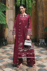 Qalamkar | Q Line Lawn Drop | RP-12 GARNET