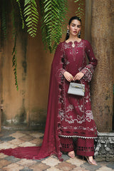 Qalamkar | Q Line Lawn Drop | RP-12 GARNET