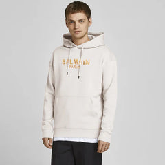 Balmain Basic Off-White Hoodie For Men