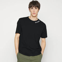B.L.M.N Black Embroidered Logo T-Shirt For Men