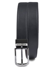 Black Geometric Premium Buckle Formal Belt