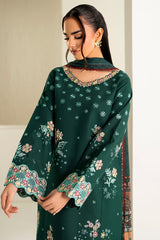 Farasha | Summer Weaves Embroidered Lawn | Willow Green