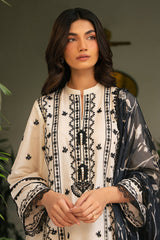 Cross Stitch | Mahiri Embroidered Lawn 24 | IVORY NOIR