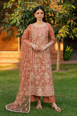 Batik | PEACH RHEA EMBROIDERED | KARANDI PRET