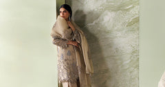 Maria B | 3 Piece Unstitched Embroidered | SR-01-01-Champagne Beige