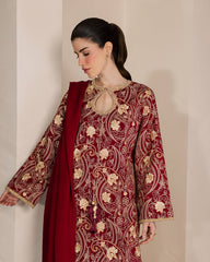 Sadaf Fawad Khan | Eva Luxury Pret 26 | Claret
