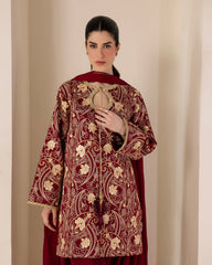 Sadaf Fawad Khan | Eva Luxury Pret 26 | Claret