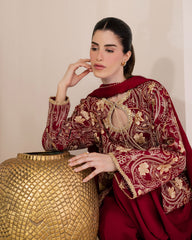 Sadaf Fawad Khan | Eva Luxury Pret 26 | Claret