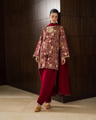 Sadaf Fawad Khan | Eva Luxury Pret 26 | Claret