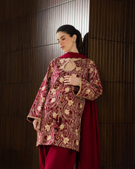 Sadaf Fawad Khan | Eva Luxury Pret 26 | Claret
