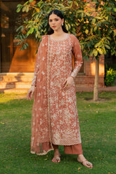 Batik | PEACH RHEA EMBROIDERED | KARANDI PRET