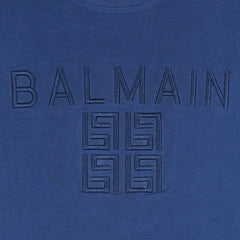 B.L.M.N Blue Embroidered Premium T-Shirt For Men