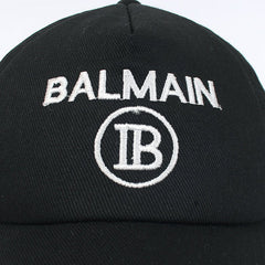 Balmain BW Black Basic Logo Cap For Men