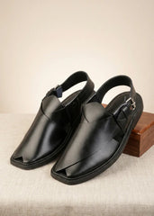 Khan's Wear Peshawri Chappal (Charsadda) Black