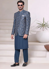 (3 Piece) - Jamawar Prince Coat with Matching Kurta Shalwar
