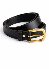 Leatherette Belt with Brushed Buckle