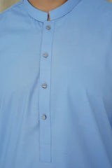 Maqsood Garments MEN'S SKY BLUE WASH'N WEAR KAMEEZ SHALWAR