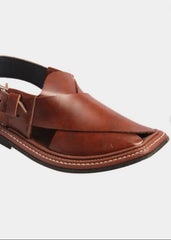 Khani Wears Brown Smooth Finish Peshawari Chappal (Handmade 101)