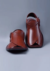 Khani Wears Brown Smooth Finish Peshawari Chappal (Handmade 101)