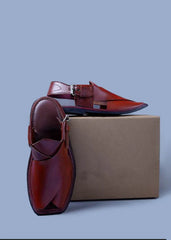 Khani Wears Brown Smooth Finish Peshawari Chappal (Handmade 101)