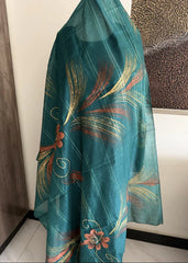Aisha Signature | Teal Botanical Duppatta | Zayan Clothing UK
