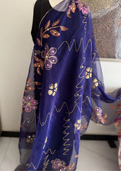 Aisha Signature | Dark Blue Organza | Zayan Clothing UK