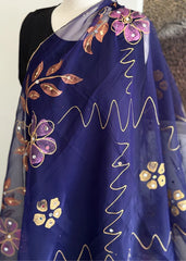 Aisha Signature | Dark Blue Organza | Zayan Clothing UK