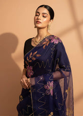 Aisha Signature | Dark Blue Organza | Zayan Clothing UK