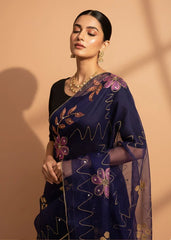 Aisha Signature | Dark Blue Organza | Zayan Clothing UK