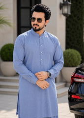(3 Piece) - Sky Blue Suit with Matching Waistcoat