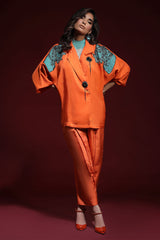 Wardha Saleem | Luxury Pret Fusion Wear | PANTHERA (ORANGE) CORD-SET (2PC)