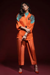 Wardha Saleem | Luxury Pret Fusion Wear | PANTHERA (ORANGE) CORD-SET (2PC)
