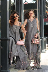 Noor by Saadia Asad | Eid Luxe Chikankari 26 | D9 - Shadow Grey