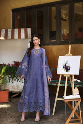 Noor by Saadia Asad | Luxury Eid Schiffli Laserkari 26 | D9 -Tropical indigo