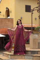 Noor by Saadia Asad | Luxury Eid Schiffli Laserkari 26 | D8 -Rasberry love