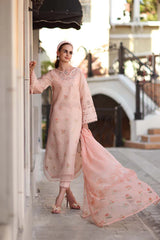 Noor by Saadia Asad | Eid Luxe Printkhaas 26 | D8 - B - Peach Blush