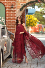 Noor by Saadia Asad | Luxe Chikankari 26 | D8 - A - Deep Garnet
