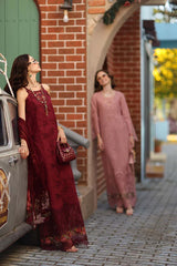 Noor by Saadia Asad | Luxe Chikankari 26 | D8 - A - Deep Garnet