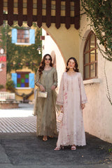 Noor by Saadia Asad | Luxe Chikankari 26 | D7 - B - Warm Gold Sage