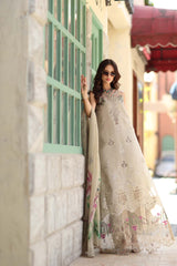 Noor by Saadia Asad | Luxe Chikankari 26 | D6 - A - Soft grey