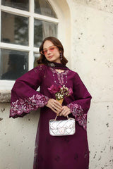 Noor by Saadia Asad | Luxe Chikankari 26 | D1 - A - plumberry