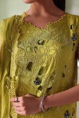 Maria B | 3 Piece Unstitched Embroidered | SR-01-03-Lime Green