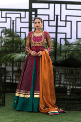 Wahaj M.Khan | Nureh Wedding Formals | Magenta Anarkali