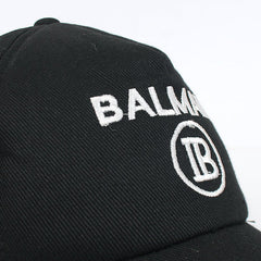 Balmain BW Black Basic Logo Cap For Men