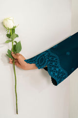 Farasha | Summer Weaves Embroidered Lawn | Teal Frost